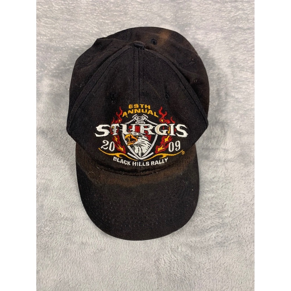 Sturgis 69th Annual Black Hills Rally Hat 2009 Adjustable Embroidered Used